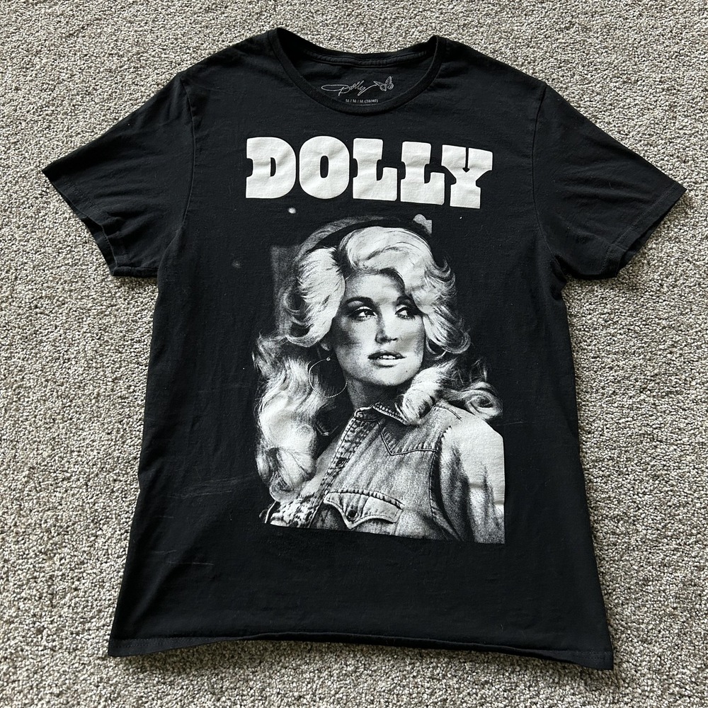 Dolly Shirt Mens Medium Black Dolly Parton Portrait Tee T-Shirt Music